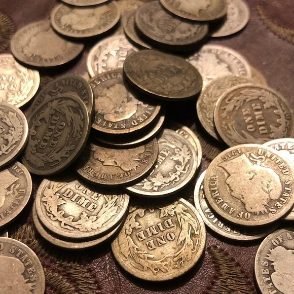 Barber dimes/ tube of 50 coins - Picture 6 of 11